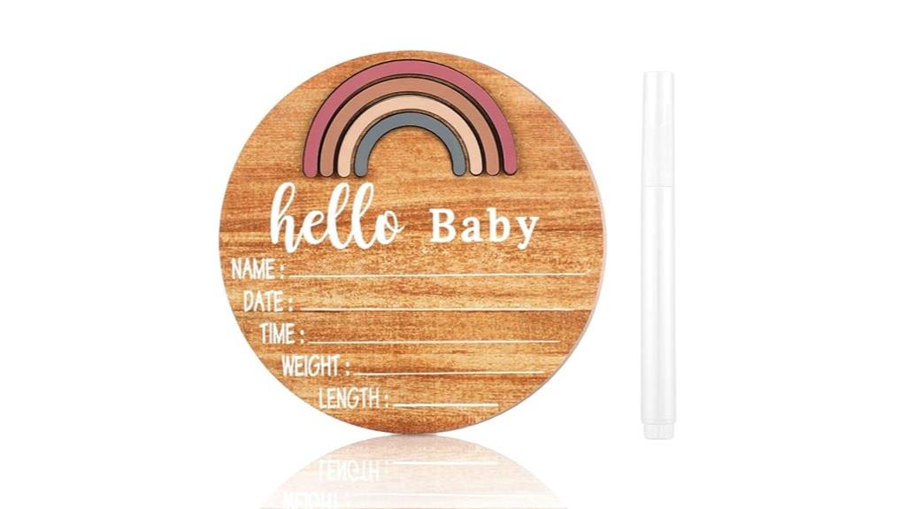 wooden rainbow baby sign