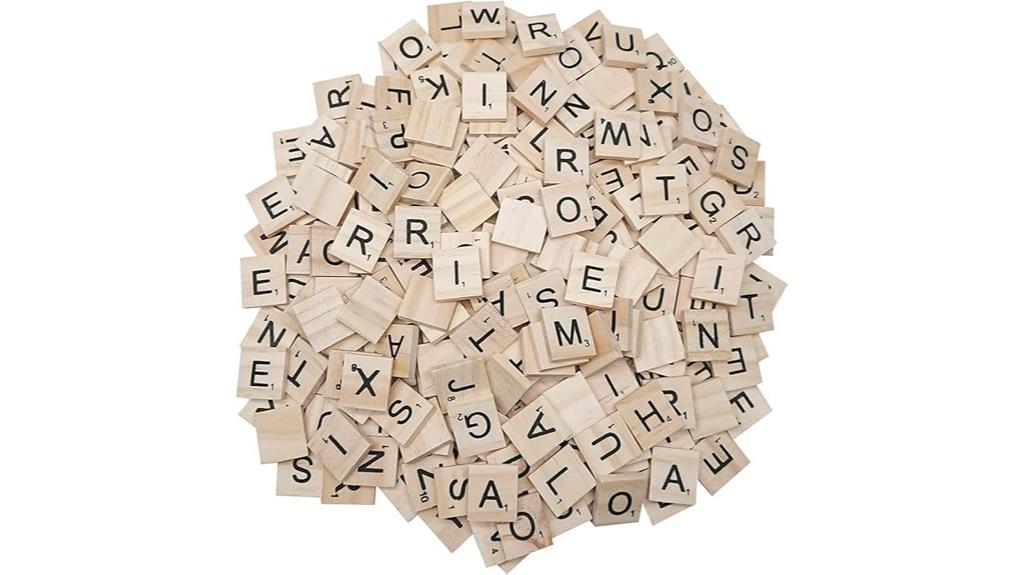 wooden scrabble tile set