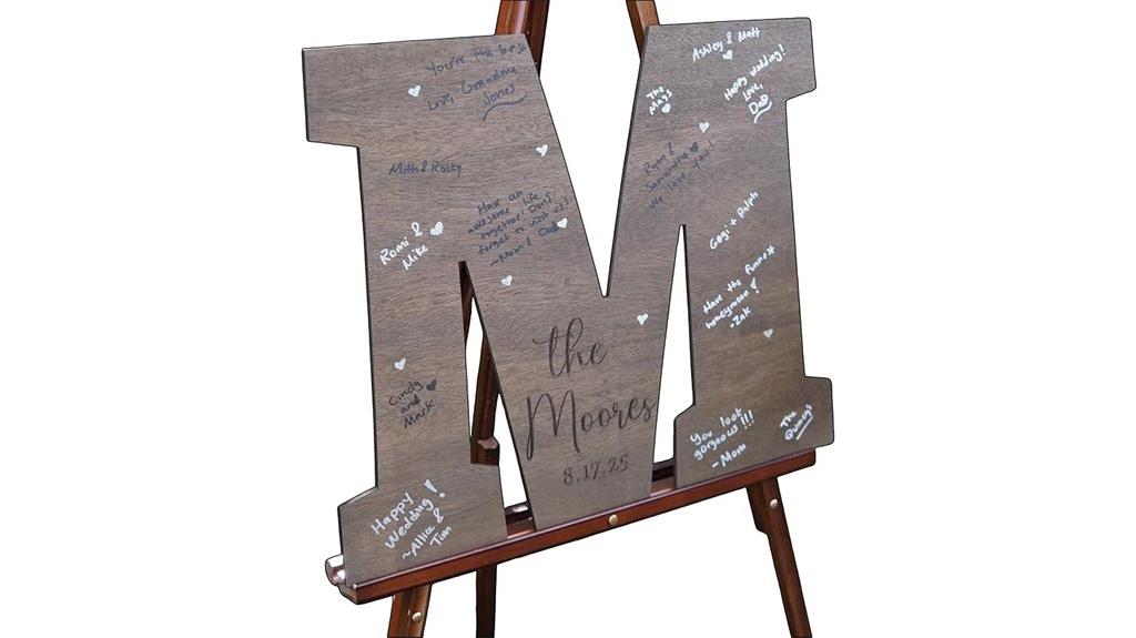wooden wedding guest book