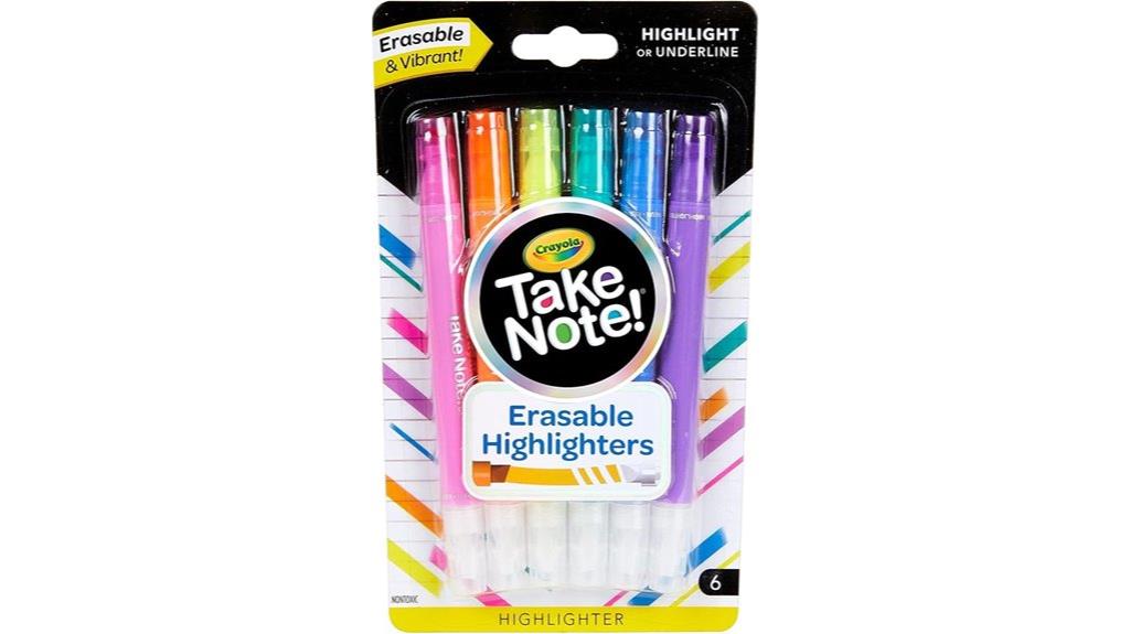 erasable highlighters six pack