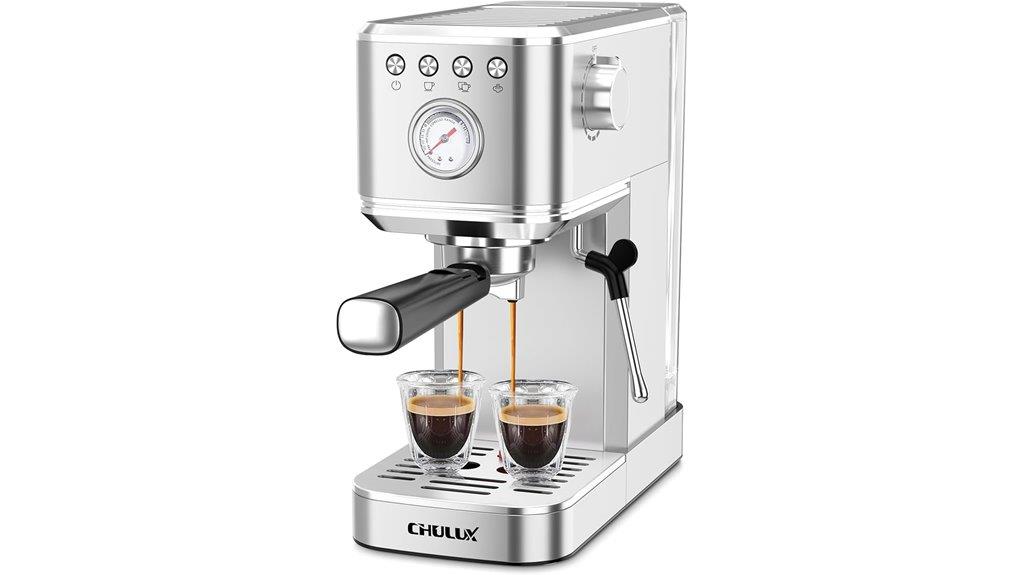 slim espresso maker with frother