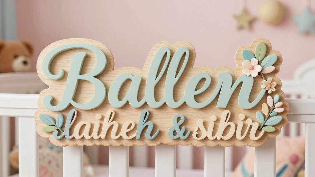 balanced decorative name arrangement