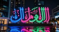 arabic calligraphy neon illumination