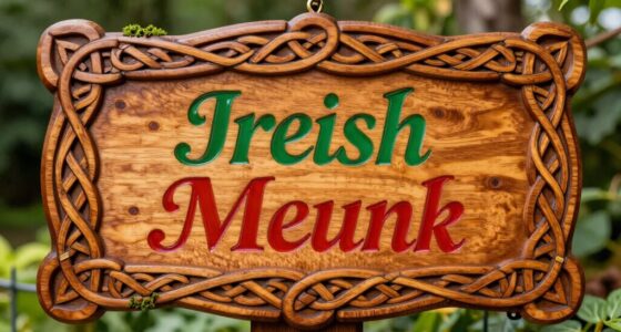 beautiful irish names on wood