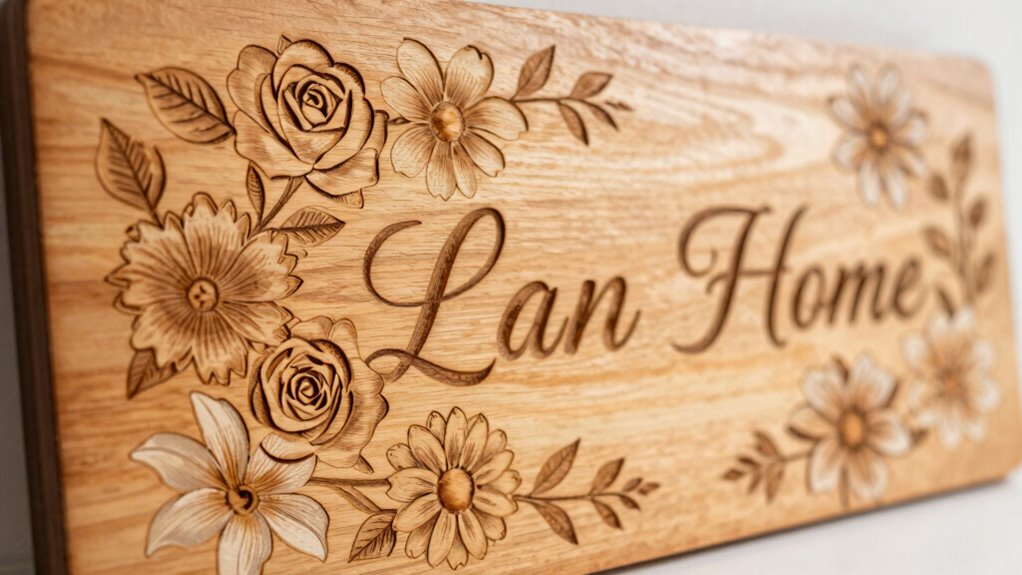 personalized floral wooden sign