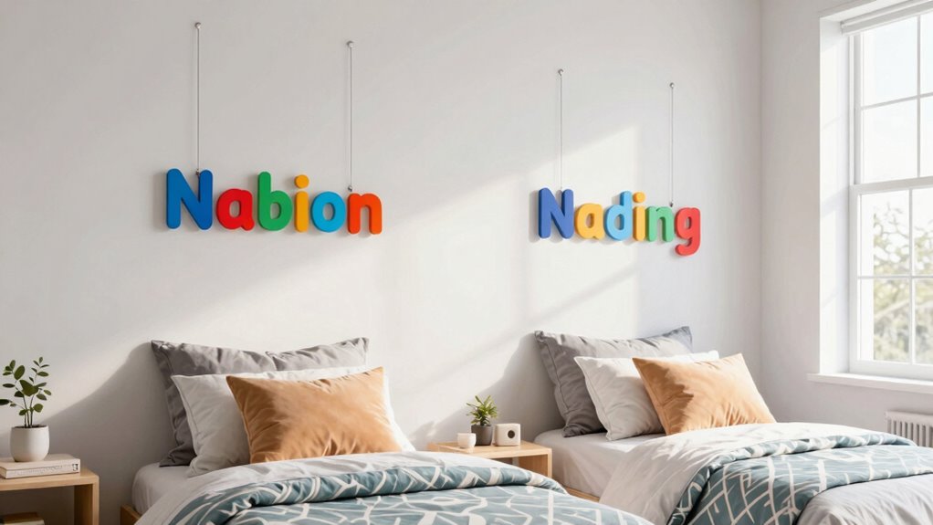 organized sibling room signage