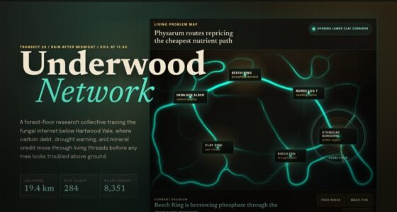 Underwood Network - Living Mycelium Research Map — Organic Canvas Interaction (FABLE/175, room 28)