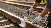 Painting The Sides Of Railroad Rails White To Reduce Derailment