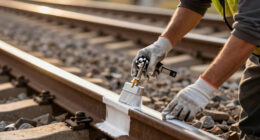 Painting The Sides Of Railroad Rails White To Reduce Derailment