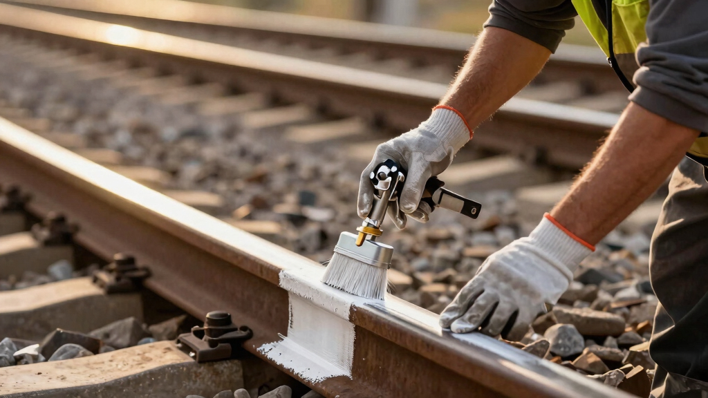 Painting The Sides Of Railroad Rails White To Reduce Derailment