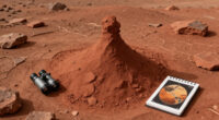 High-Res Photo Shows Sand-Capped Butte Rising From Mars Plain Of Polygons