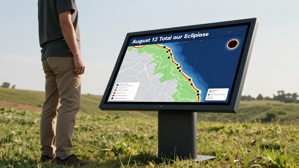 Open-source Interactive Map For The Aug 12 Total Solar Eclipse