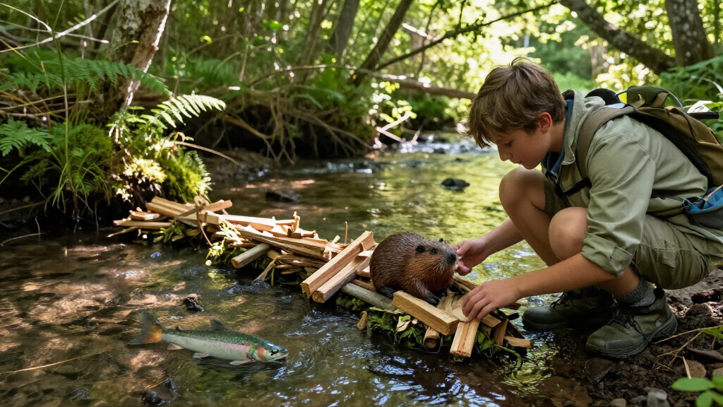 Artificial Beaver Dams Saw Juvenile Coho Salmon Survival Rates Go From 8% To 60%